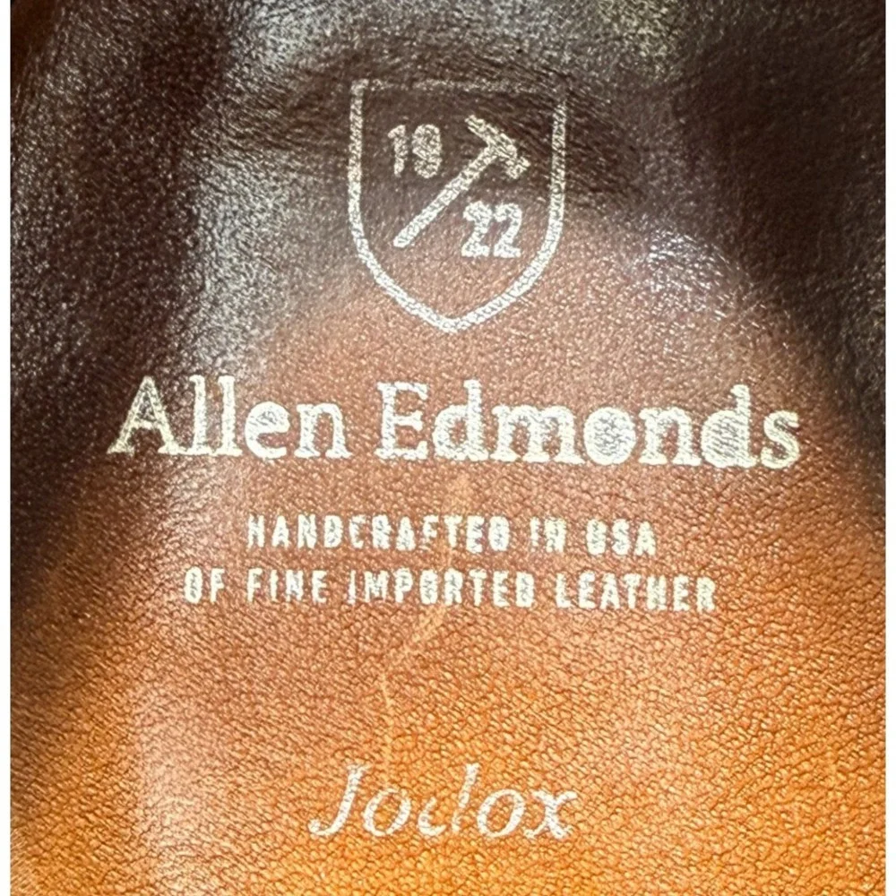 Allen Edmonds Jodox Mens Size 9.5 B Derby Dress Shoes Black Leather 4616